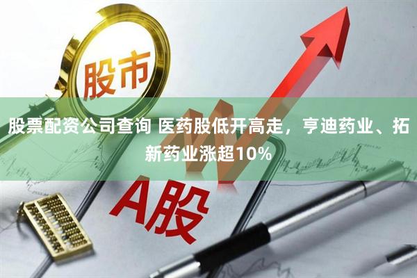 股票配资公司查询 医药股低开高走，亨迪药业、拓新药业涨超10%